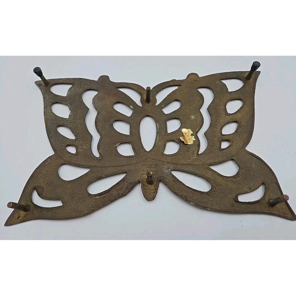 Vintage Brass Butterfly Trivet 10